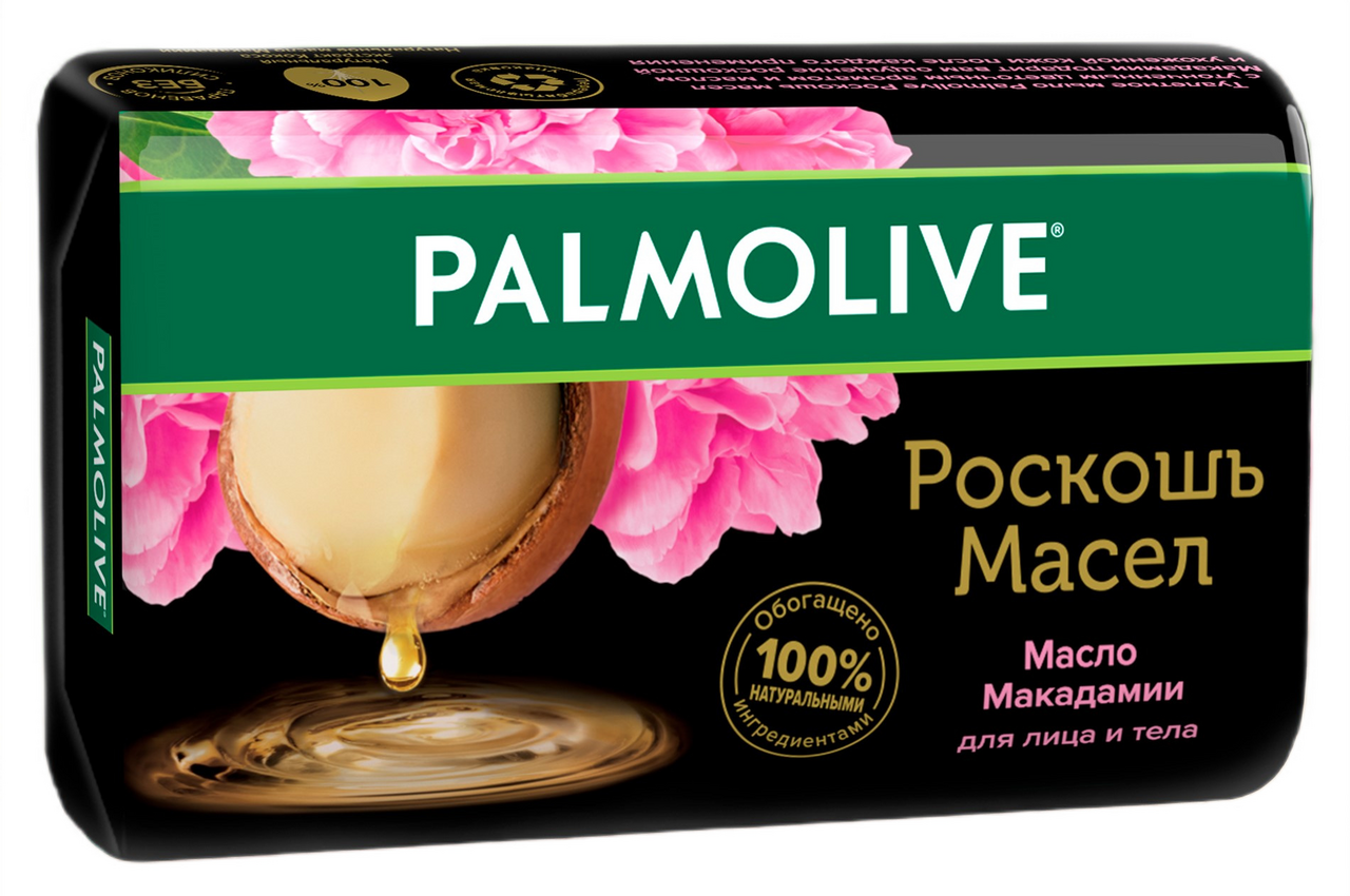 Мыло туалетное твердое Palmolive Роскошь Масел с маслом макадамии, 90г