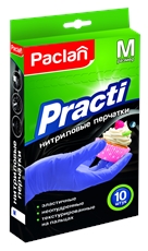 Перчатки Paclan нитриловые M, 10шт