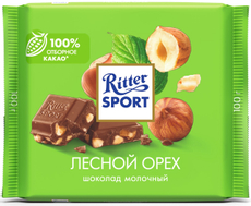 Шоколад Ritter Sport молочный лесной орех, 100г