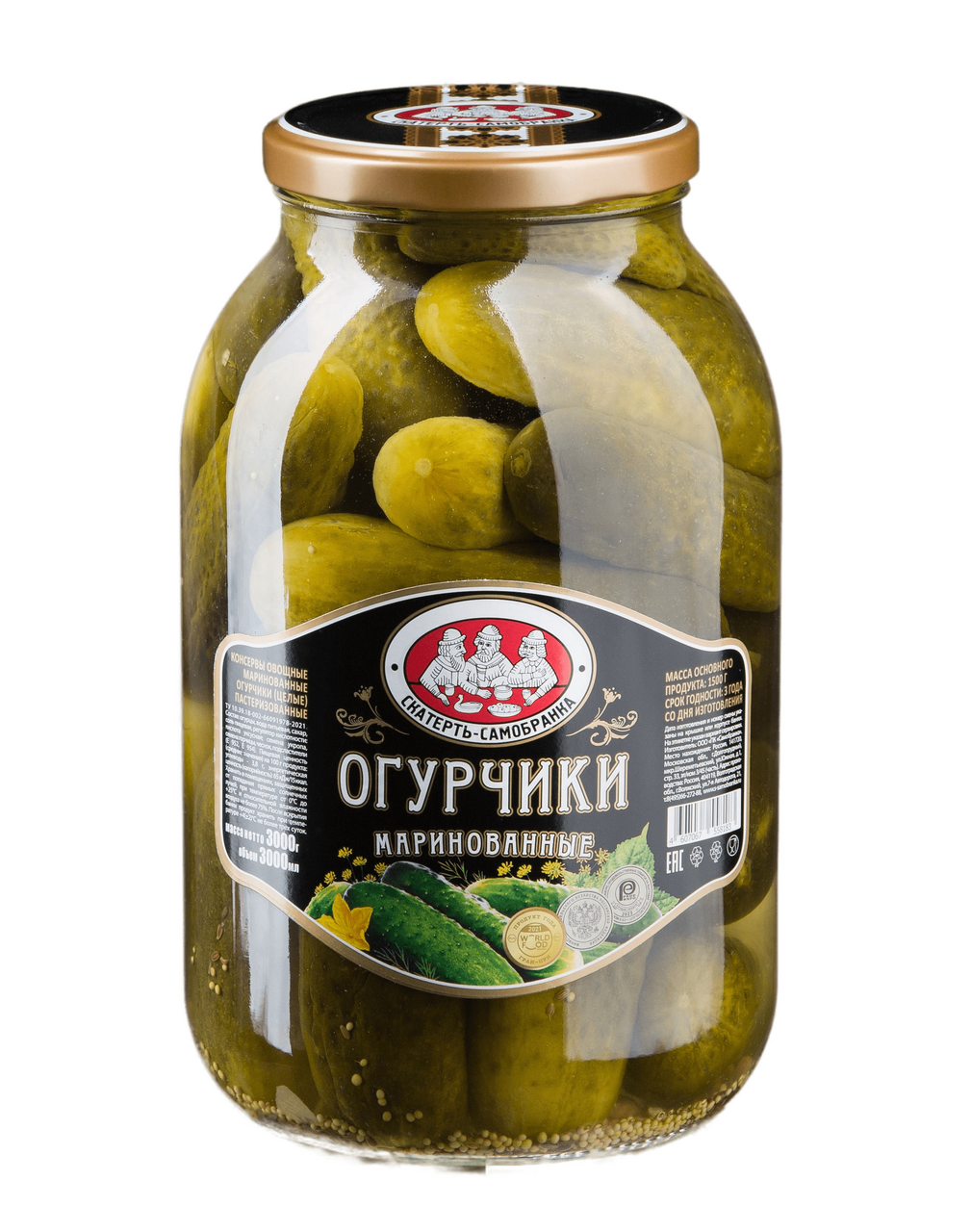 Огурцы маринованные Скатерть-Самобранка, 3л