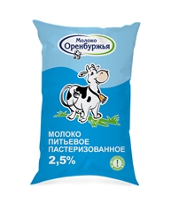 Молоко питьевое Молоко Оренбуржья пастеризованное 2.5%, 900мл