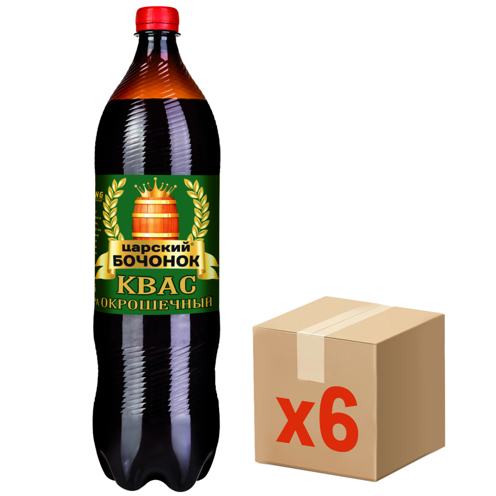 Квас Царский Бочонок Окрошечный, 1.5л x 6 шт