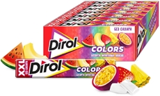 Жевательная резинка Dirol Colors XXL без сахара ассорти Фруктовых вкусов, 19г х 18 шт