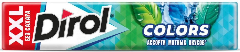 Изображение товара Жевательная резинка Dirol Colors XXL без сахара ассорти Мятных вкусов, 19г
