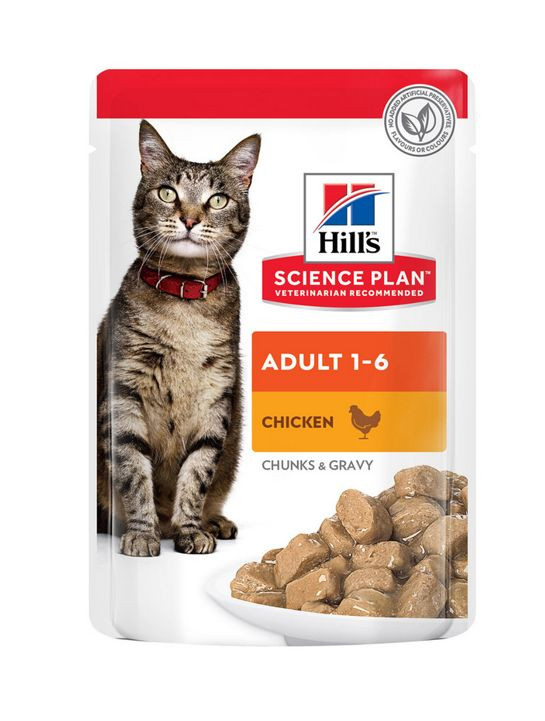 Корм влажный Hill's для котов кусочки курицы в соусе, 85г