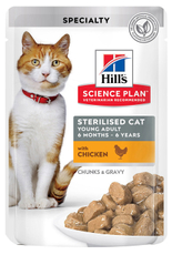 Корм влажный Hill's для стерилизованных кошек с курицей, 85г