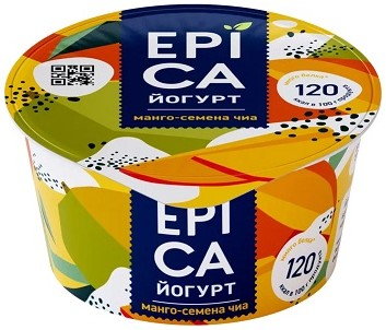Йогурт Epica манго семена чиа 5%, 130г