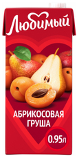 Напиток сокосодержащий Любимый Яблоко-Абрикос-Груша, 950мл