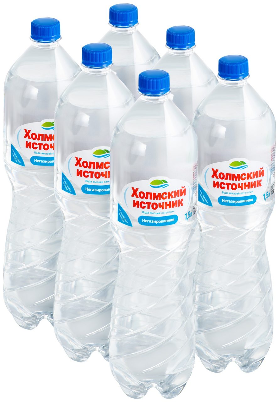 Вода Холмский источник артезианская негазированная, 1.5л x 6 шт