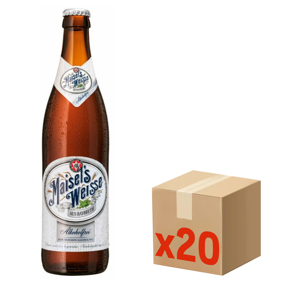 Изображение товара Пиво Maisels Weisse Alkoholfre светлое безалкогольное, 0.5л х 20 шт