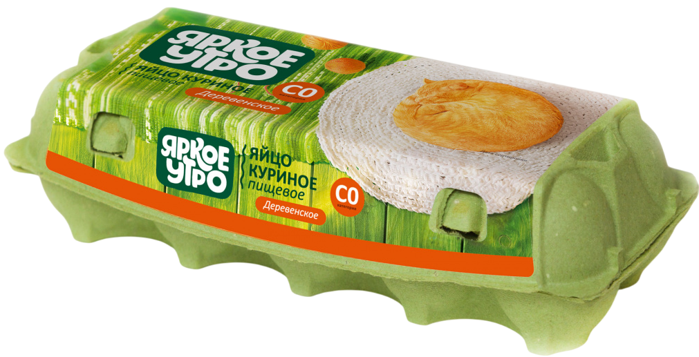 Яйцо куриное Яркое утро Деревенское С0, 10шт