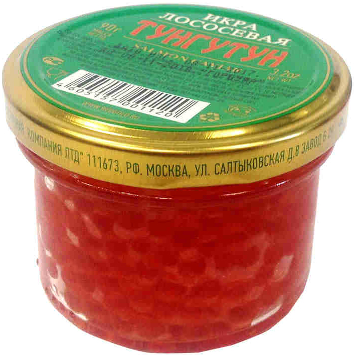 Икра лососевая Тунгутун зернистая, 90г