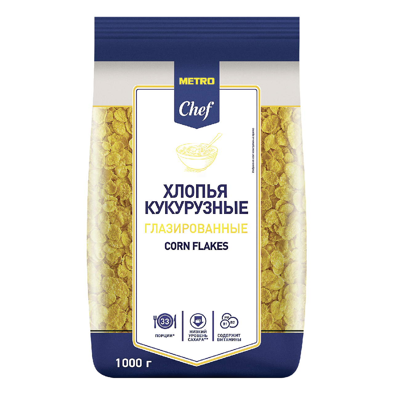 METRO Chef Готовый завтрак Хлопья кукурузные глазированные, 1кг купить с  доставкой на дом, цены в интернет-магазине