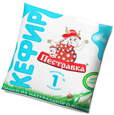 Кефир Пестравка из натурального молока 1%, 450мл