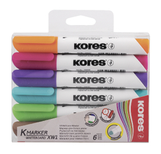 Маркеры для досок Kores 3мм 6 цветов, 6шт