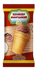 Мороженое Вологодский пломбир шоколадный в вафельном стаканчике 15%, 100г