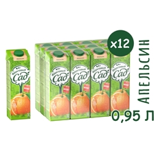 Нектар Фруктовый Сад апельсин с мякотью, 950мл x 12 шт