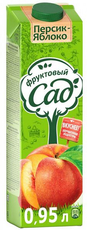 Нектар Фруктовый Сад персик-яблоко, 950мл x 12 шт