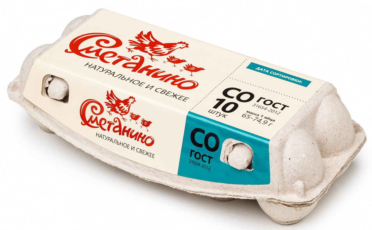 Яйцо куриное Сметанино выбирай родное Столовое С0 яркий желток, 10шт