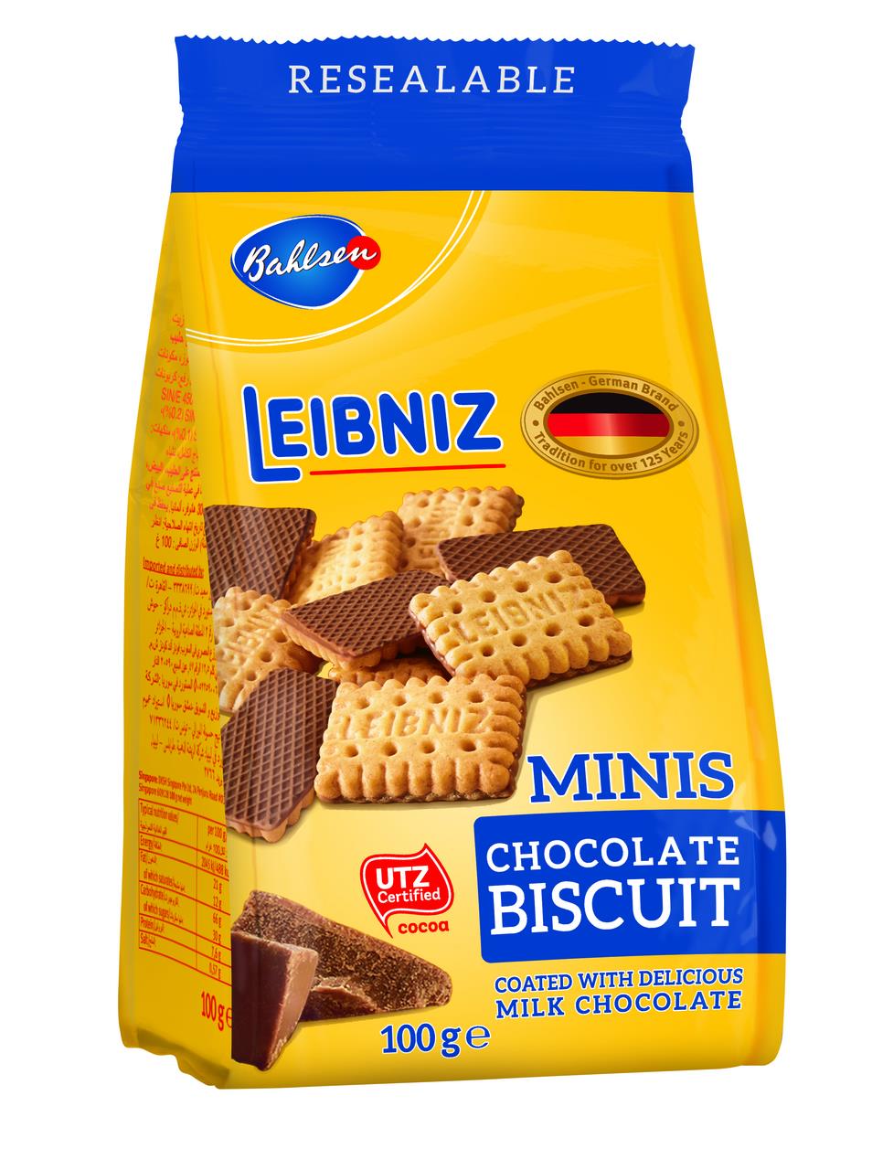 Печенье LEIBNIZ с шоколадом, 100 г