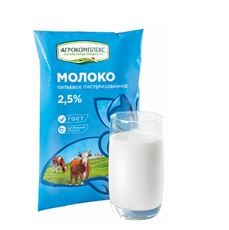 Молоко Агрокомплекс пастеризованное 2.5%, 900мл