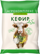 Кефир Агрокомплекс 2.5%, 900г