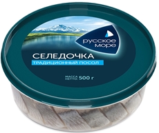 Сельдь Русское море филе-кусочки в масле, 500г