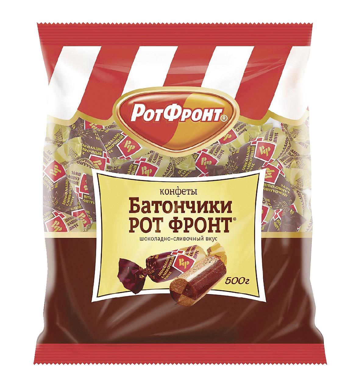 Батончики РОТ ФРОНТ Шоколадно-сливочные, 500г