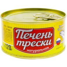 Треска Вкусные консервы печень натуральная, 120г
