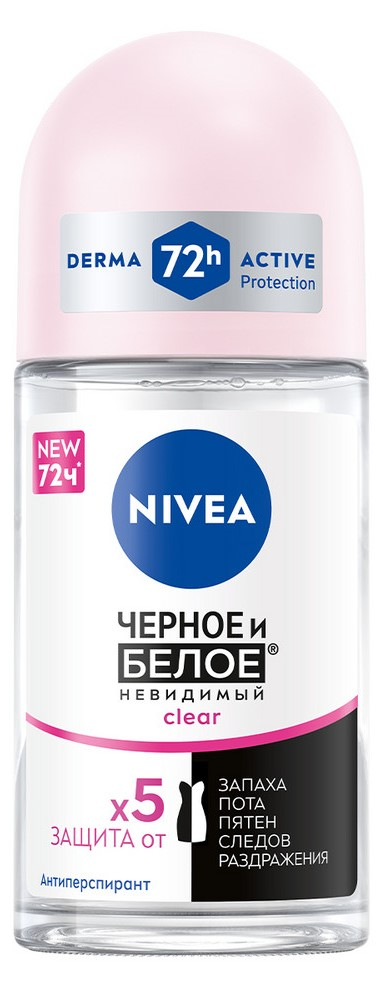 Изображение товара Антиперспирант-ролик Nivea Черное и белое Невидимый Clear, 50мл