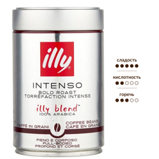 Кофе Illy темная обжарка в зернах, 250г
