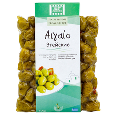 Оливки Just Greece Эгейские c лимоном и травами, 500г