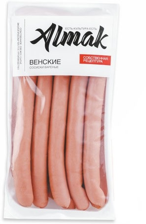 Сосиски Альмак Венские вареные, ~380г