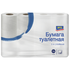 aro Туалетная бумага 2-слойная, 12 рулонов