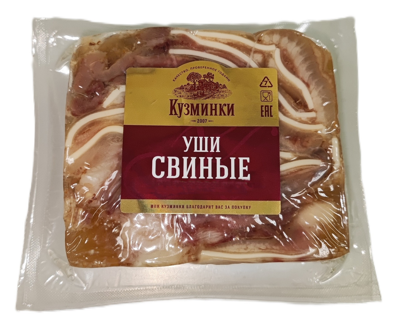 Уши свиные Кузминки прессованные вареные, ~300г