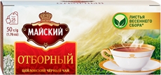 Чай Майский черный отборный 25 пакетиков (2г x 25 пак), 50г х 27 шт