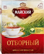 Чай Майский Цейлон черный отборный (2г х 100пак), 200г x 6 шт