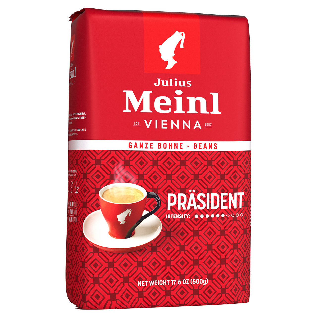 Изображение товара Кофе Julius Meinl Президент в зернах, 500г - Классика с шоколадным ароматом