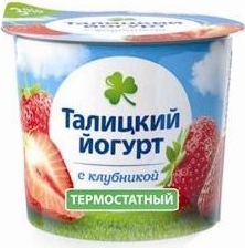 Йогурт Талицкое молоко термостатный с клубникой 3%, 125г