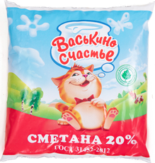 Сметана Васькино счастье 20%, 450г