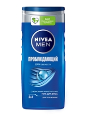 Гель для душа Nivea Men 2в1 Пробуждающий с натуральными минералами мужской, 250мл
