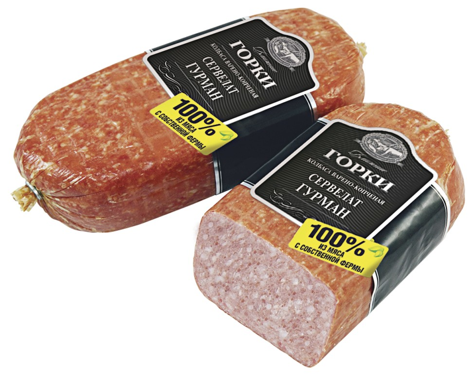 Колбаса Ближние горки Гурман сервелат варено-копченая, 500г