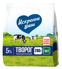 Творог Искренне Ваш рассыпчатый 5%, 280г