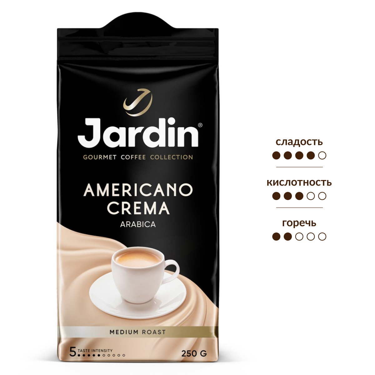 Изображение товара Кофе Jardin Americano Crema 250 г молотый в вакуумной упаковке