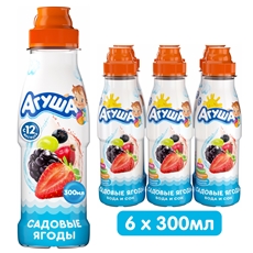 Напиток сокосодержащий Агуша Вода и Сок Садовые ягоды, 300мл x 6 шт