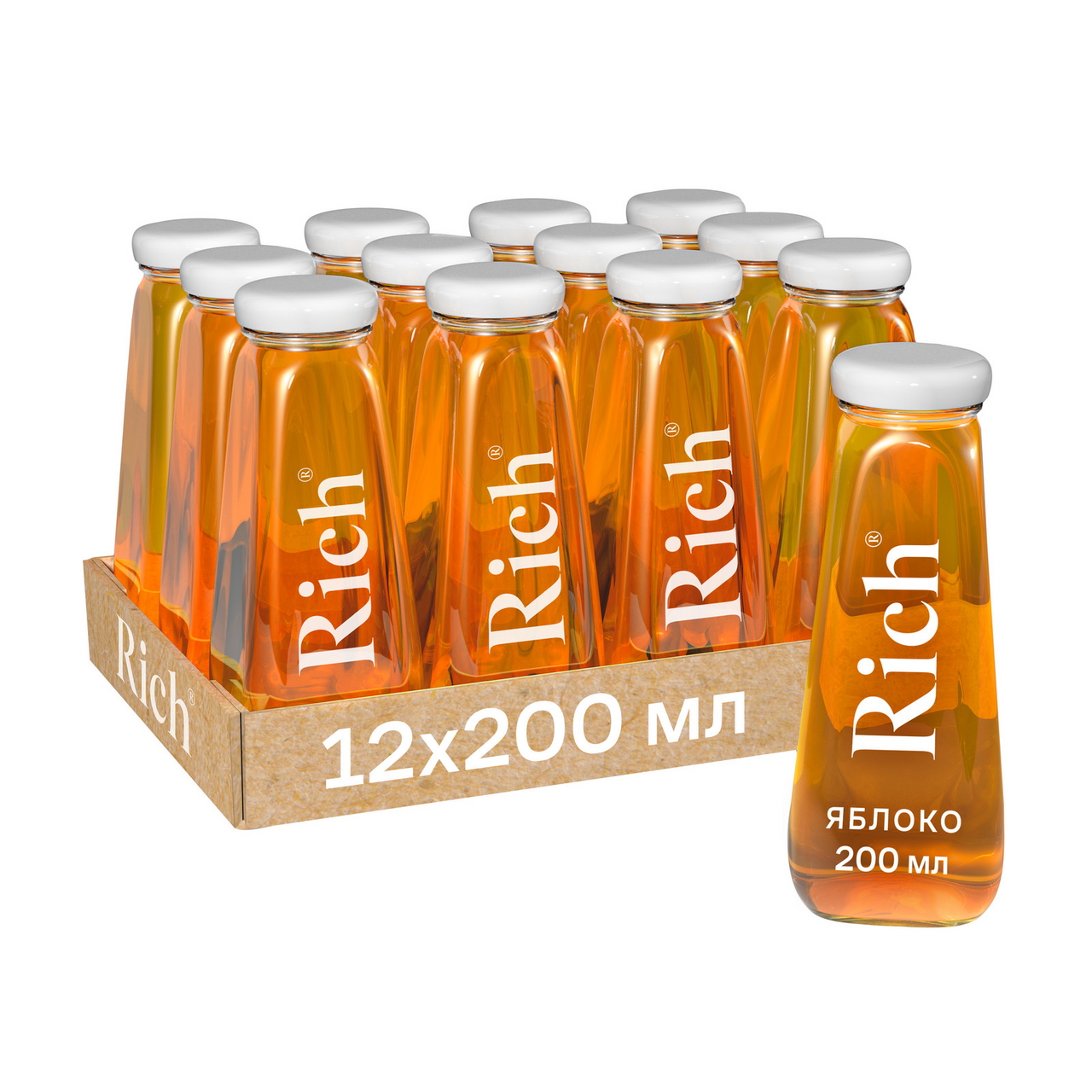Сок Rich яблочный, 200мл x 12 шт купить с доставкой на дом, цены в ...