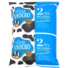 Молоко Из села Удоево ультрапастеризованное 2.5%, 850г