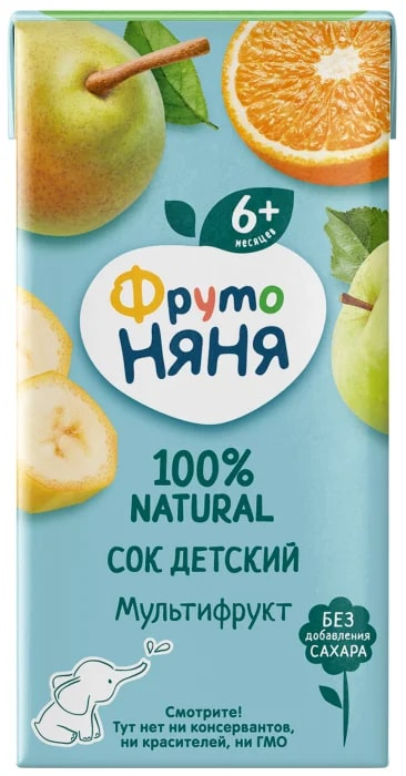 Изображение товара Сок детский ФрутоНяня Мультифрукт с 6 месяцев, 200мл