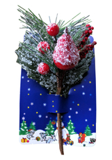 Украшение новогоднее Devilon Веточка с ягодами, 16см