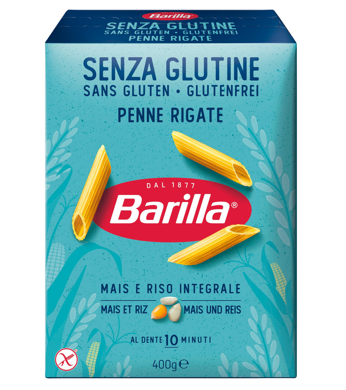 Изображение товара Макароны перья Barilla Penne Rigate №73 рифленые без глютена, 400г